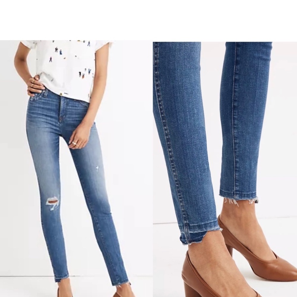 Madewell 10 inch high rise skinny distressed step hem jeans size 26